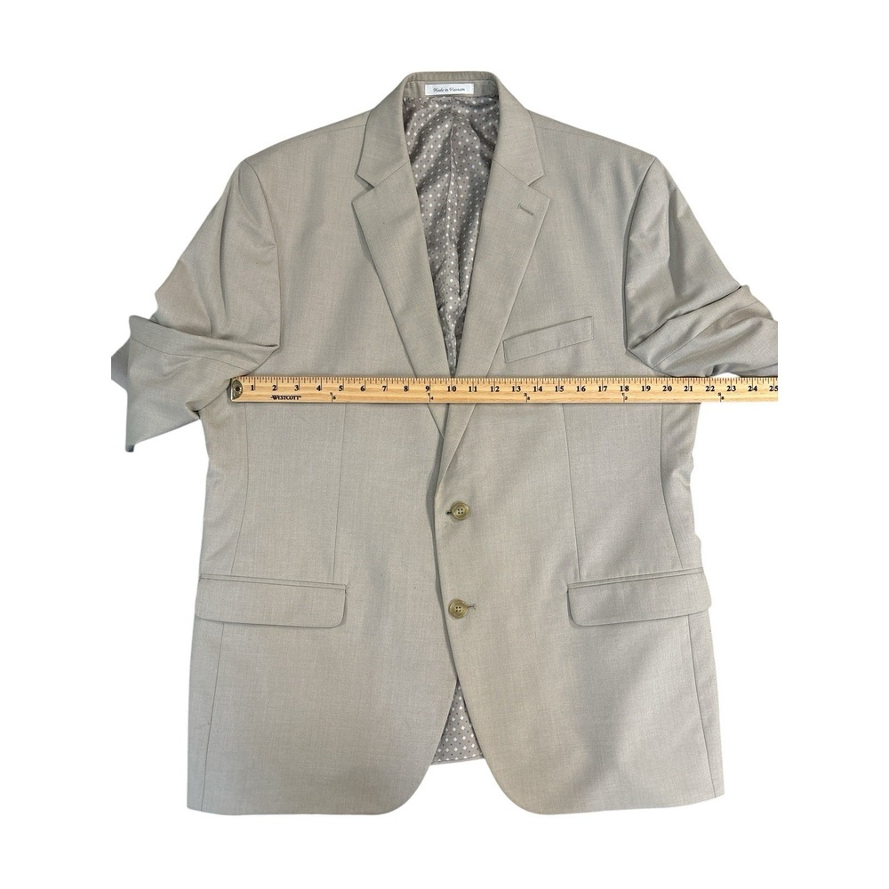 Chaps Blazer Mens 46 Regular Tan Button Up Lined Vented Coat Jacket - Picture 3 of 8
